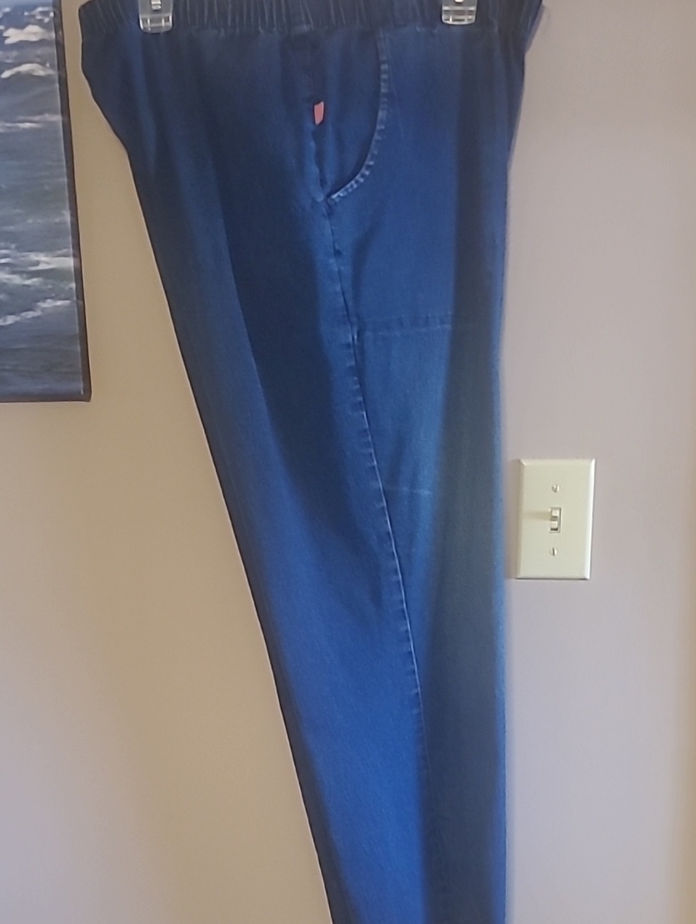 Woman Within Dark Blue Pull-On Jeans